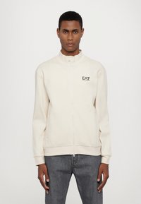EA7 Emporio Armani TRAIN CORE - Cipzáras pulóver - whitecap gray
