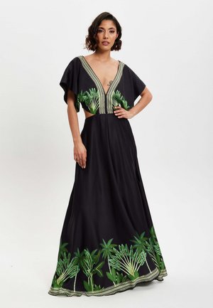 Liquorish LEAF PRINTED V-NECK BACK DETAIL - Maxi dress - multi coloured