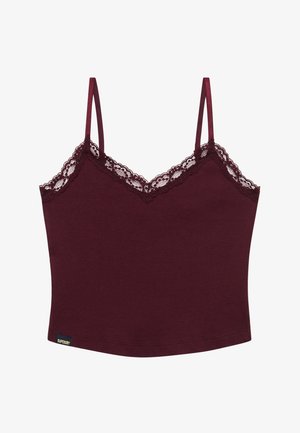 Superdry & Co, SUPERDRY ESSENTIAL LACE TRIM CROPPED CAMI TOP.. - Top - port red