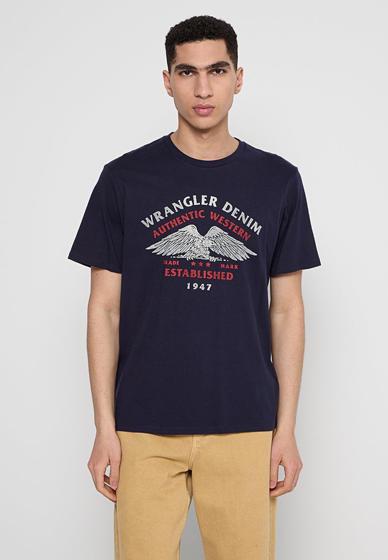 Wrangler T-shirt print donkerblauw Wrangler T-shirt print donkerblauw