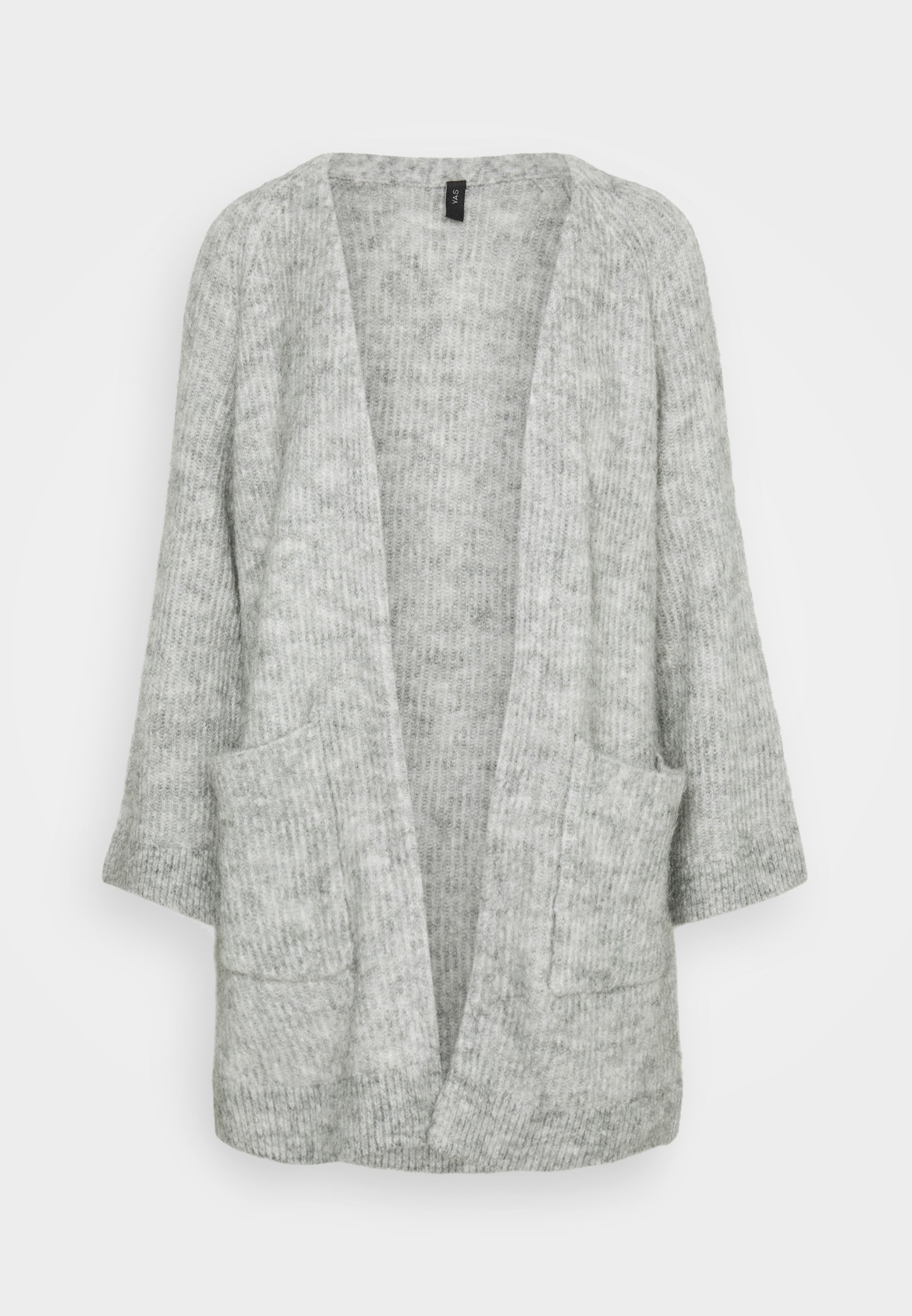 YAS Petite YASALVA LONG CARDIGAN PETITE - Cardigan - light grey/grigio chiaro