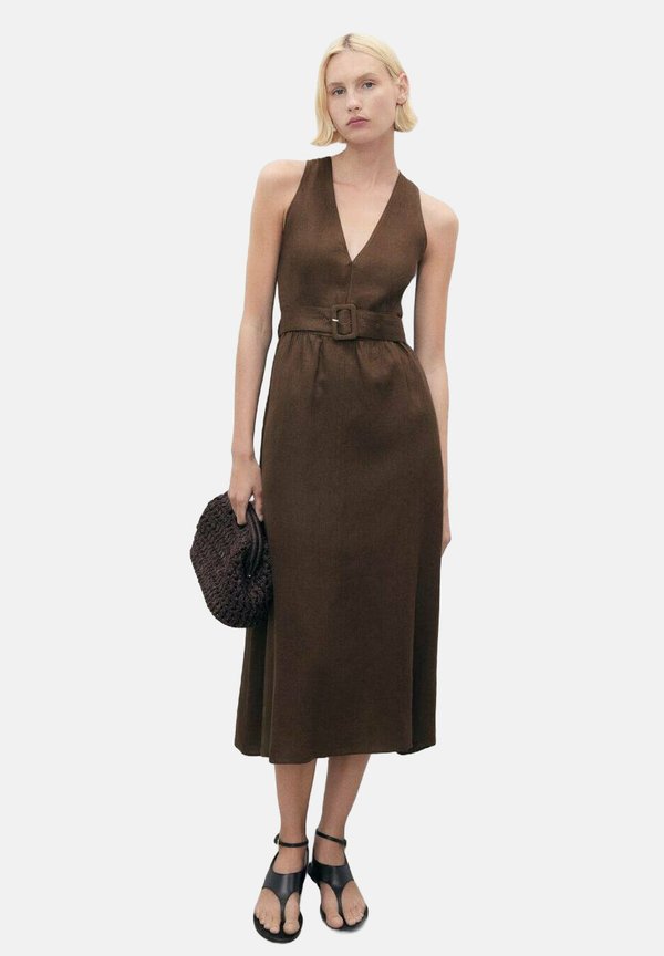 Z PASKIEM - Day dress - brązowy