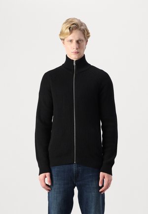 JJPANNEL ZIP CARDIGAN - Cardigan - black