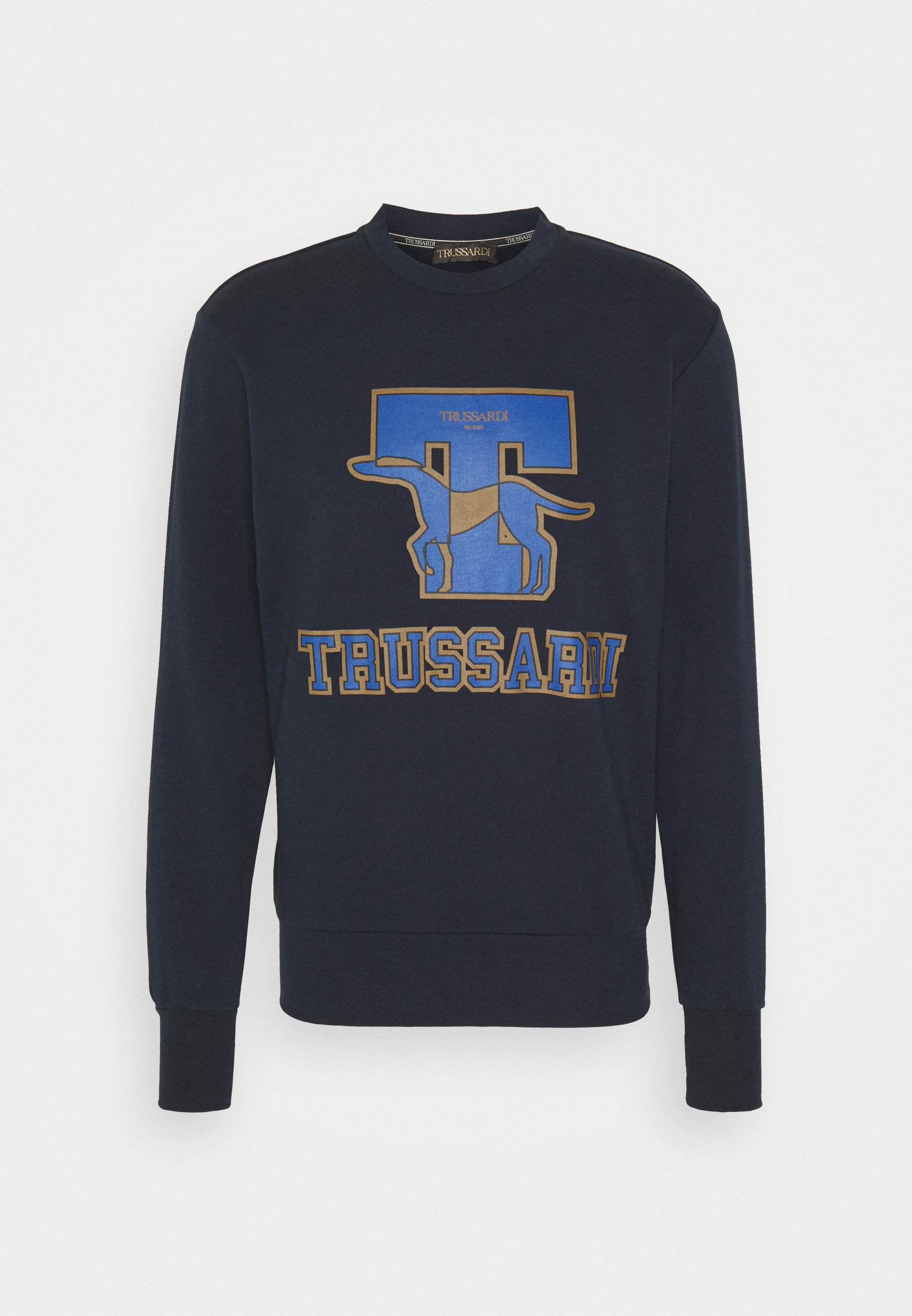 Trussardi Sweater navy bluedonkerblauw Zalando.nl Trussardi SWEATHER ROUNDNECK PURE COTTON Trui melange