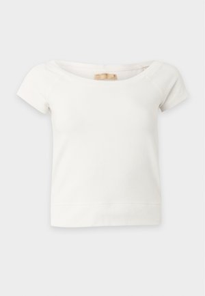 Hollister Co., BANDED SCOOP TEE - Μπλουζάκι με στάμπα - white
