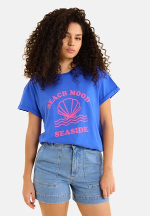 MESSAGE VISUEL PALMIERS - T-shirt imprimé - bleu