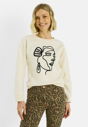 IMPRIMÉ VISAGE - Sudadera - ecru