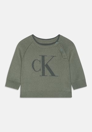 NEWBORN FLUFFY MONOGRAM LOGO UNISEX - Strickpullover - meteor green