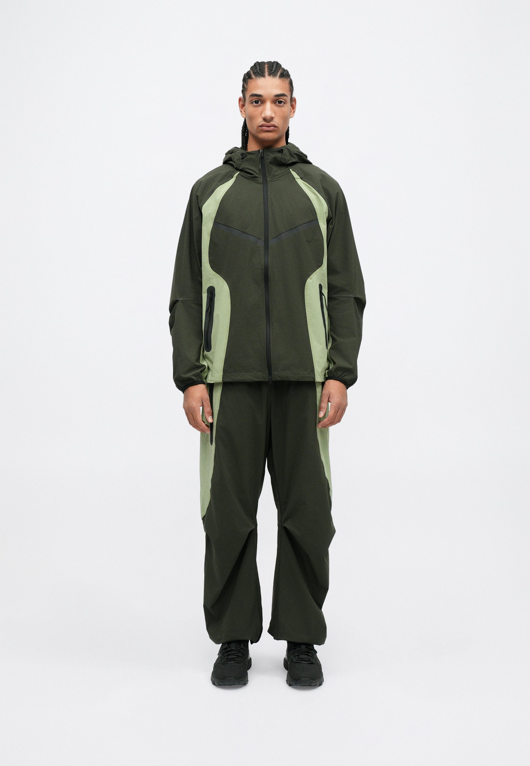 olive green nike tech suit