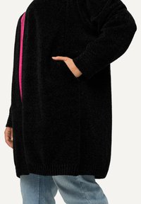 Ulla Popken CHENILLE OPEN VORM - Kofta - black
