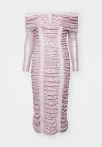 SUNBEAM ROUCHED OFF SHOULDER BALLERINA DRESS - Koktejlové šaty / šaty na párty - dusk pink