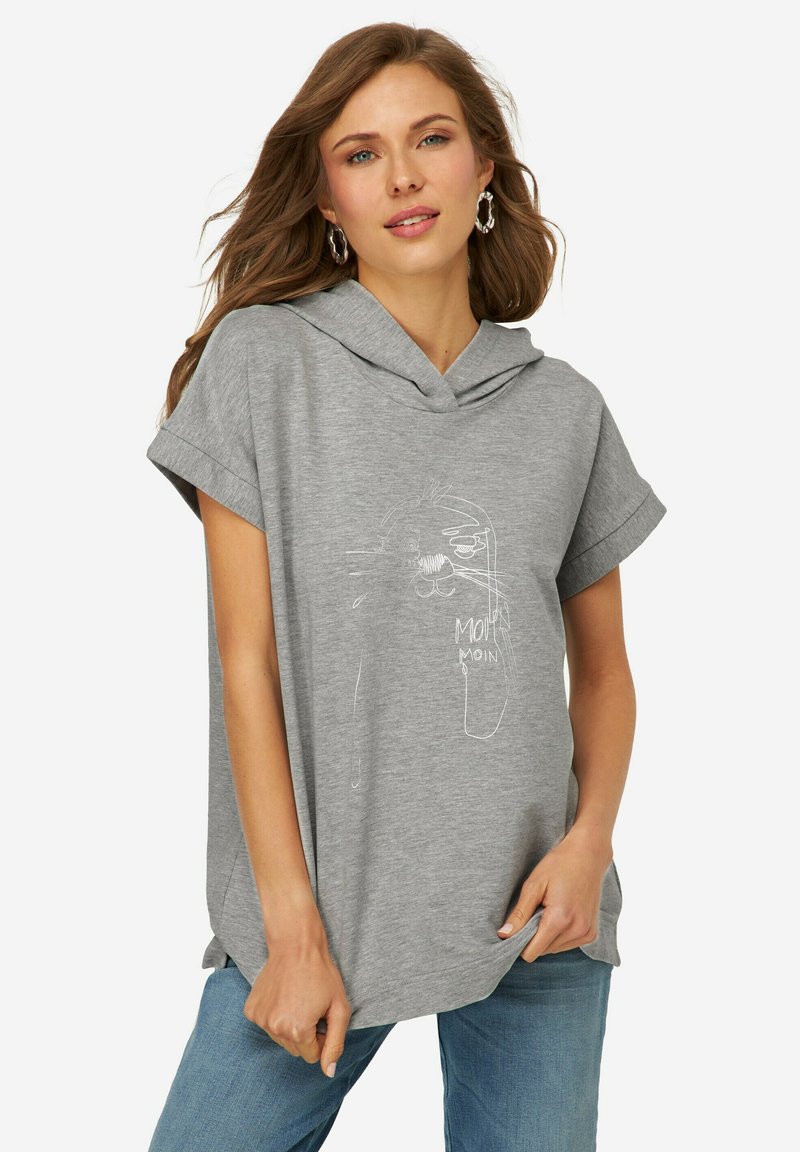 LAURASØN - T-shirt con stampa - light gray-mottled, Ingrandire