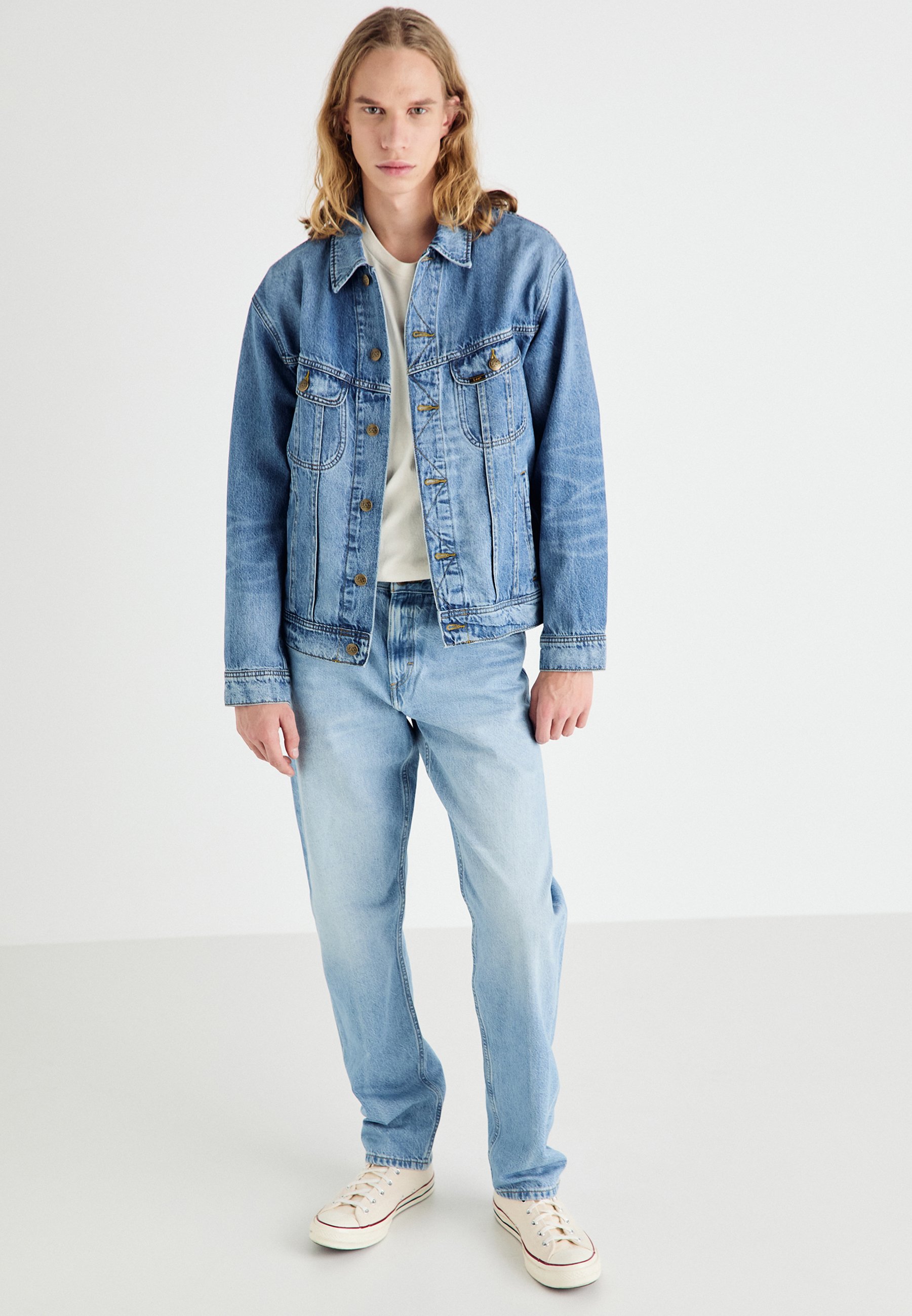 Lee RELAXED RIDER JACKET - Denim jacket - sandstorm/blue denim