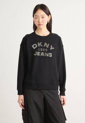 1989 RHINESTONE LOGO CREW NECK  - Sportinis megztinis - black