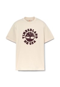 Timberland HOLIDAY FRONT GRAPHIC SHORT SLEEVE - Camiseta estampada - natural