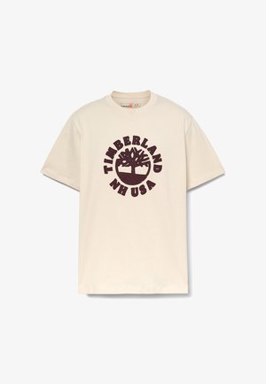 Timberland HOLIDAY FRONT GRAPHIC SHORT SLEEVE - T-shirt print - natural