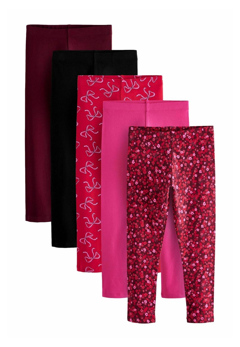 Next 5 PACK - Legíny – nohavice - red bow pink black floral