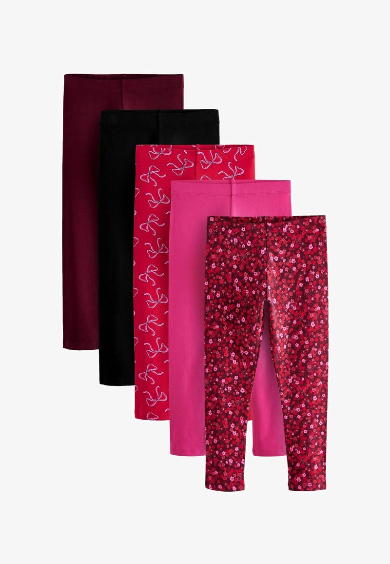 Next 5 PACK - Legíny – nohavice - red bow pink black floral