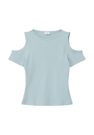 MIT CUT-OUTS - T-shirt basic - helles türkis