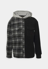 SIKSILK HALF & HALF CONTRAST HOODED SHIRT - Lehká bunda - black/grey