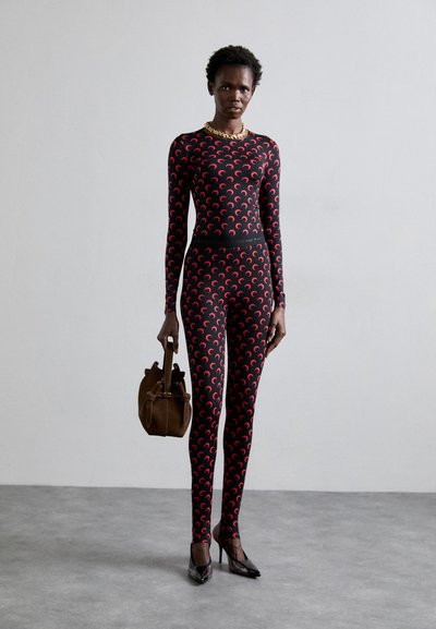 MARINE SERRE MOON  - Legging (type pantalon) - black/red