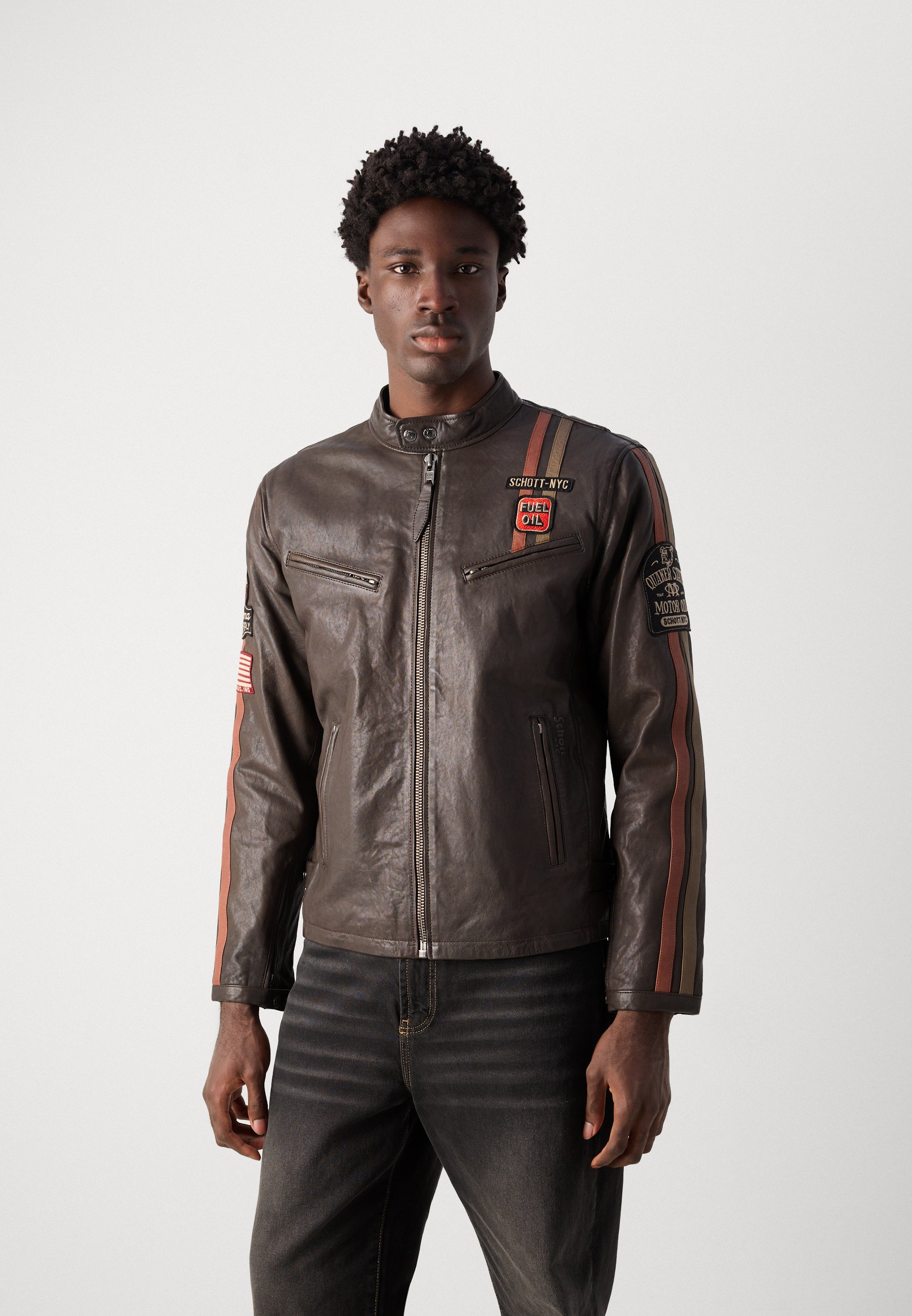 jaded london × schott Brown Jet Jacket Jaded London Brown Jet Jacket | Parallel