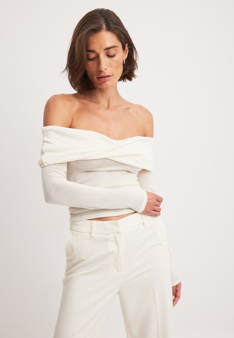 NA-KD OFF SHOULDER - Pluus - offwhite