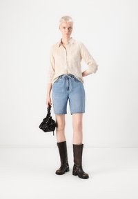 Vero Moda denim mom shorts in washed gray