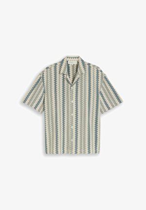 TOM TAILOR DENIM, Overhemd - green/white zick zack stripe