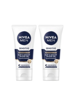 BART & GESICHTSPFLEGE GEL SENSITIVE 24H FEUCHTIGKEIT LINDERND 2 X 50ML - Shaving gel - transparent