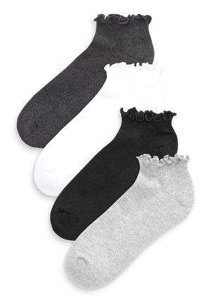 FRILL TOP TRAINER SOCKS 4 PACK - Kojinės - monochrome