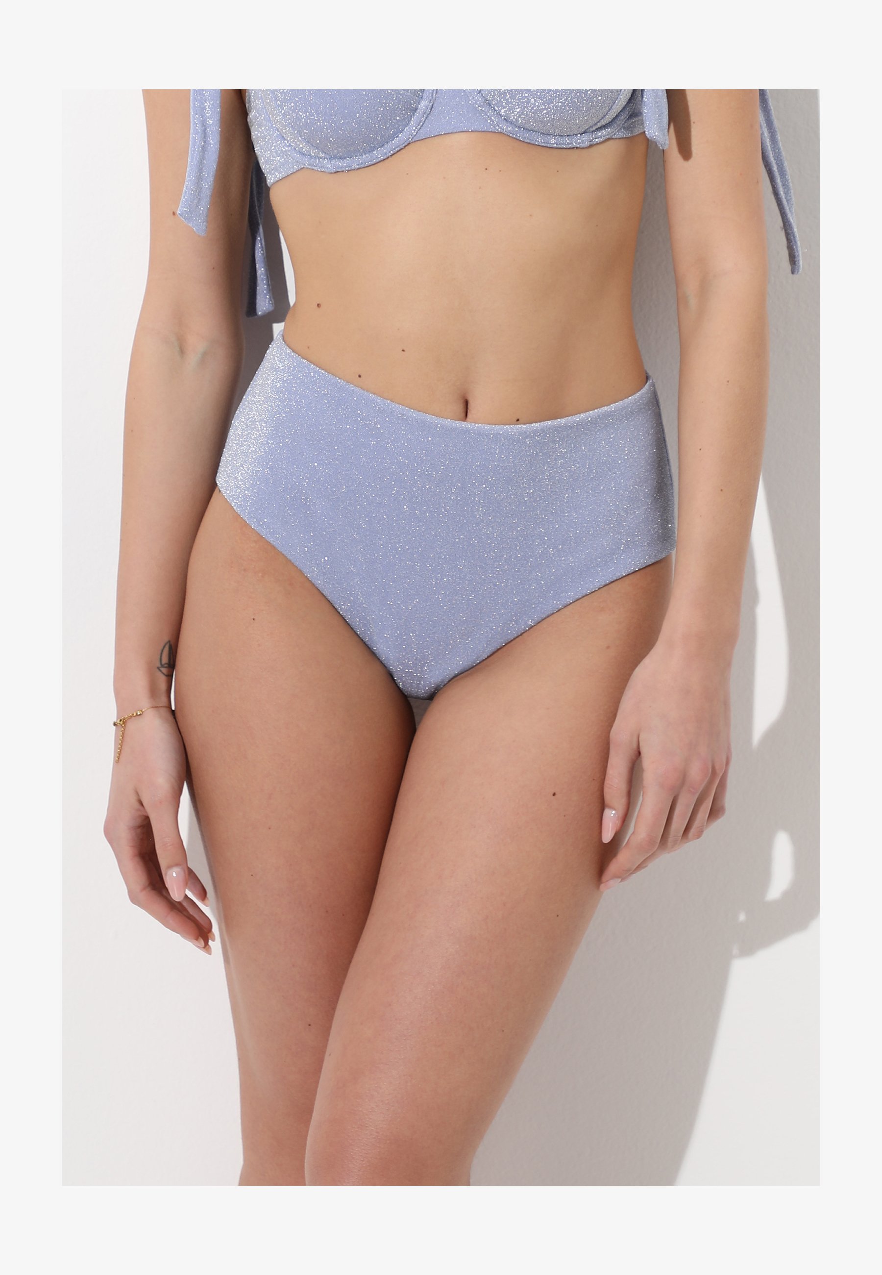 Bikini Monospalla A Vita Alta Con Controllo Pancia - Costume 2 Pezzi A Costine Donna Taglia M