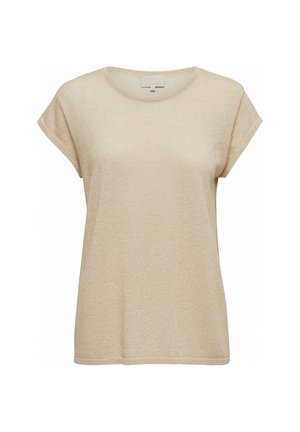 Minus MICARLINA KNIT TEE - Basic T-shirt - medal gold melange/lurex