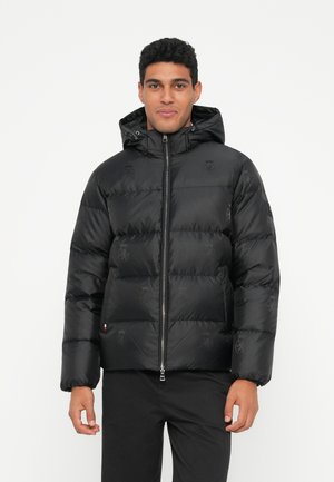 CREST HOODED PUFFER - Páperová bunda - black