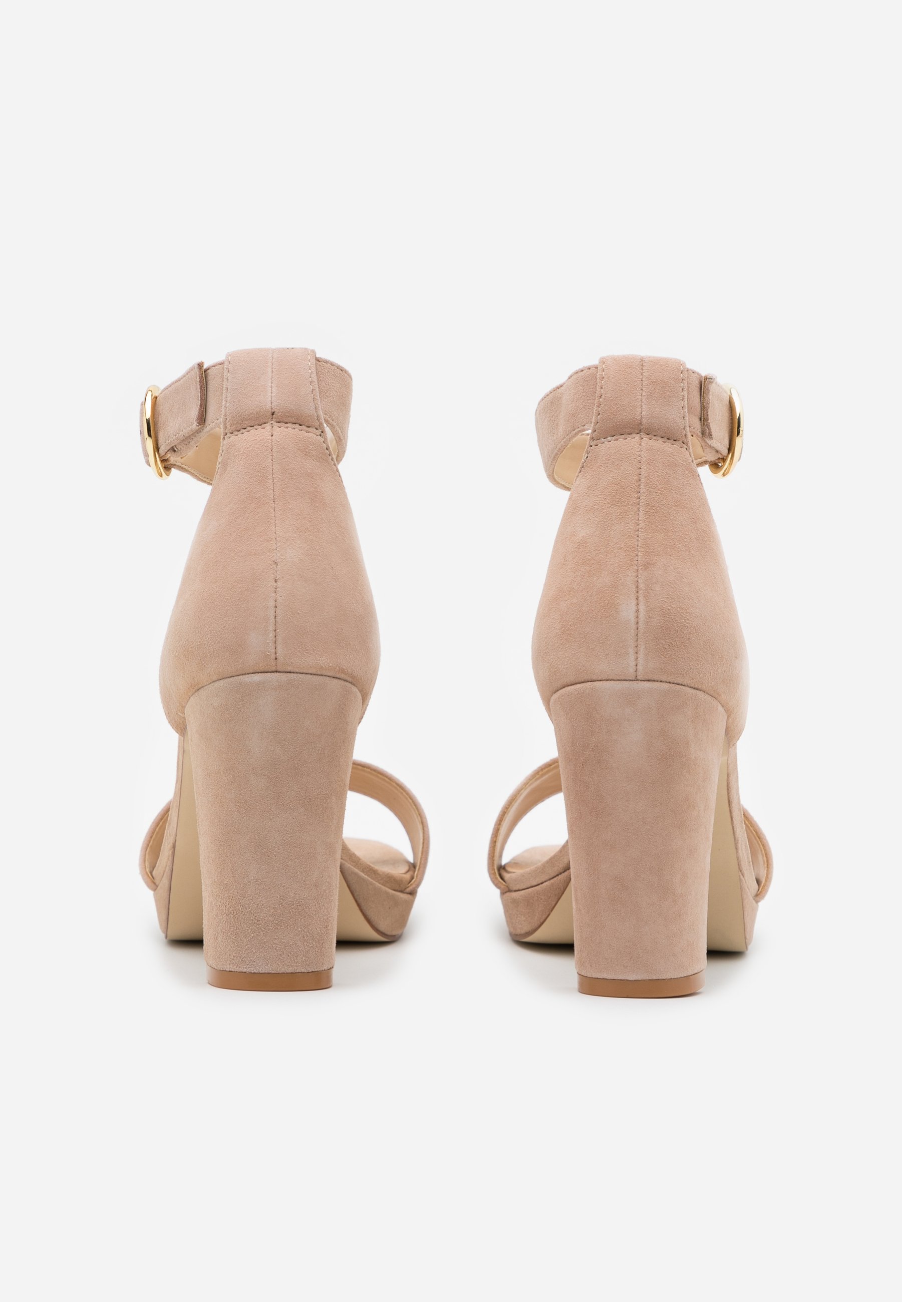 Beige Suède-Look Slippers met Hak en Strikdetail - Uwantisell.nl