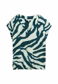 Blouse - abstract teal zebra print
