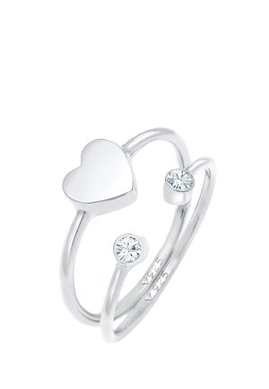 SPARKLING HEART STACK - MIT KRISTALLEN VON SWAROVSKI® - Ring - silberfarben