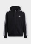 ESSENTIALS 3 STRIPES FULL ZIP - Суитшърт с цип - black/white