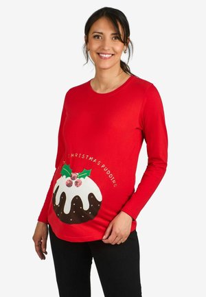 CHRISTMAS PUDDING  MATERNITY - Pikkade varrukatega topp - red