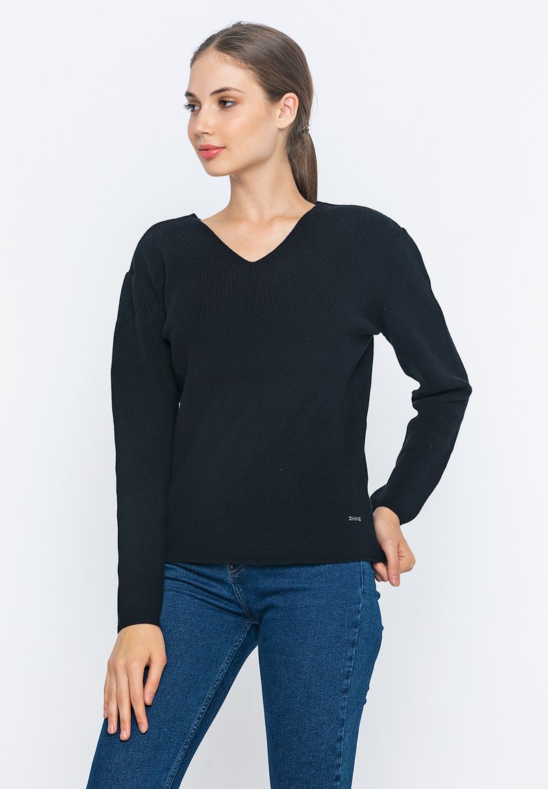 Damen Strickjacken | Giorgio Di Mare Strickpullover black/schwarz - FI02371 Damen Strickjacken | Giorgio Di Mare Strickpullover black/schwarz - FI02371