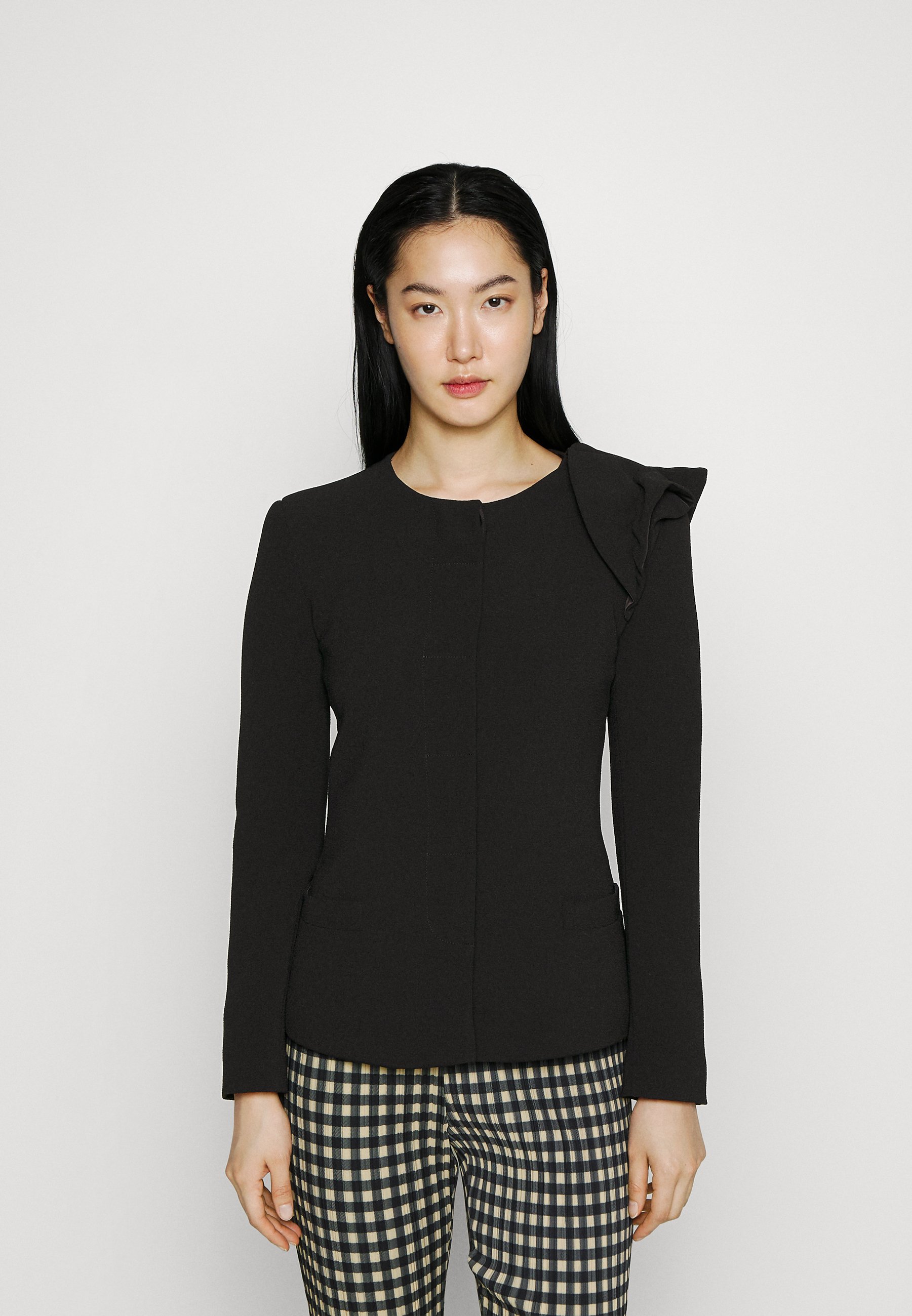 Blazer Zara Lusso Oversized Noir - Taille S/M - Style Cold Shoulder à Broderies Argentées - Occasion Très Bon État
