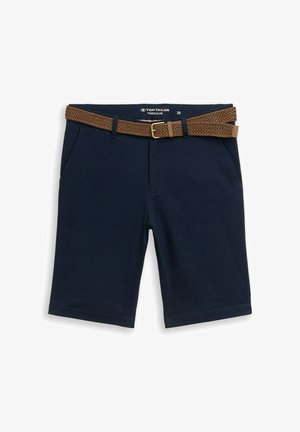 TOM TAILOR, TOM TAILOR HOSEN & CHINO REGULAR CHINO SHORTS MIT GÜRTEL - Shorts - sky captain blue