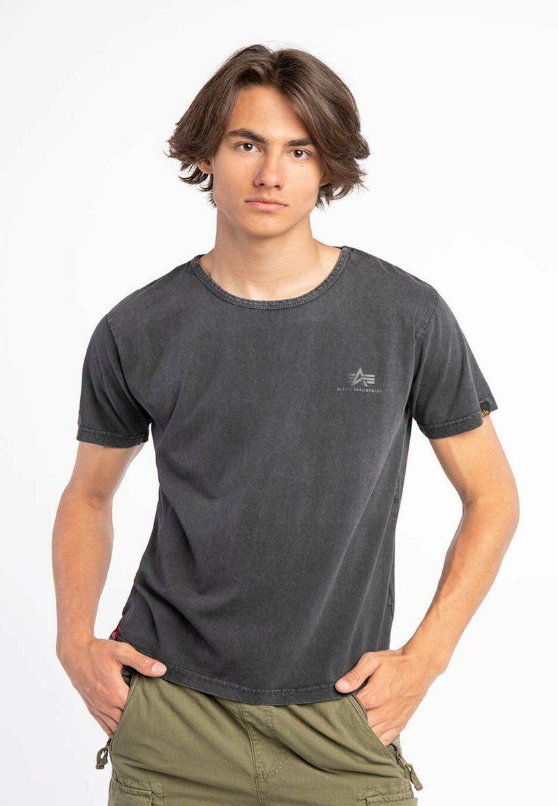 Alpha Industries CREW Tshirt basic grey/donkergrijs Zalando.nl