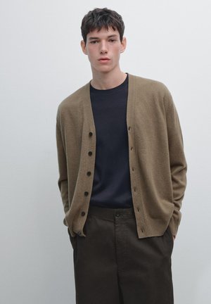 Massimo Dutti V-NECK - Vest - khaki