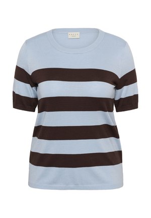 Kaffe Curve, KCLIZZY STRIPED - Tričko s potlačou - blue fog   brown wide stripe