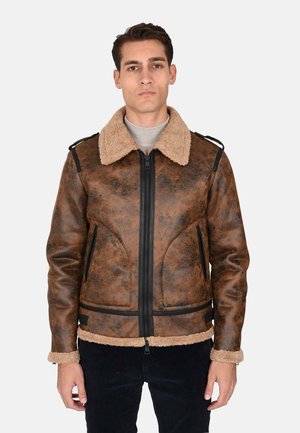 Giacca in similpelle - marrone