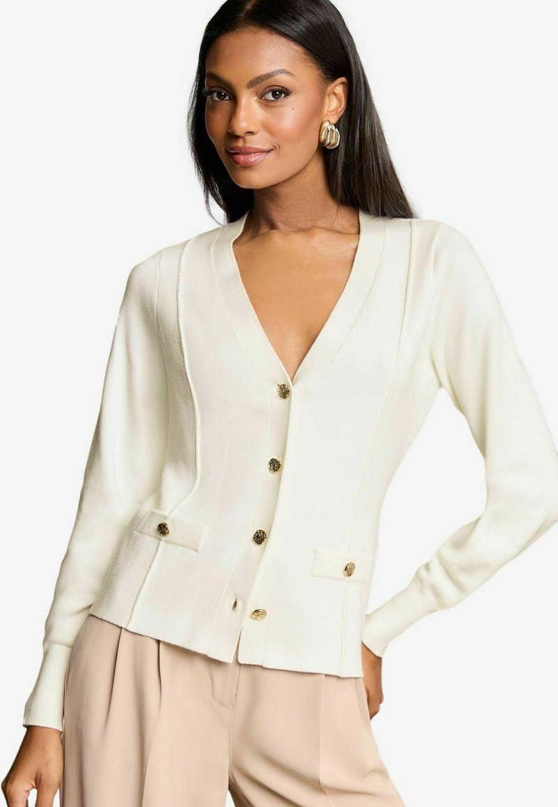 Lipsy REGULAR FIT - STRUCTURED BUTTON - Kardigan - ivory white