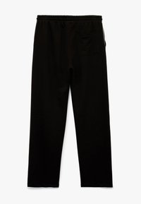 Schwarze Sweatpants mit elastischem Bund, ausgestattet mit einer Gesäßtasche und einer glatten, weichen Textur. Gerade Beinform ohne sichtbare Muster.