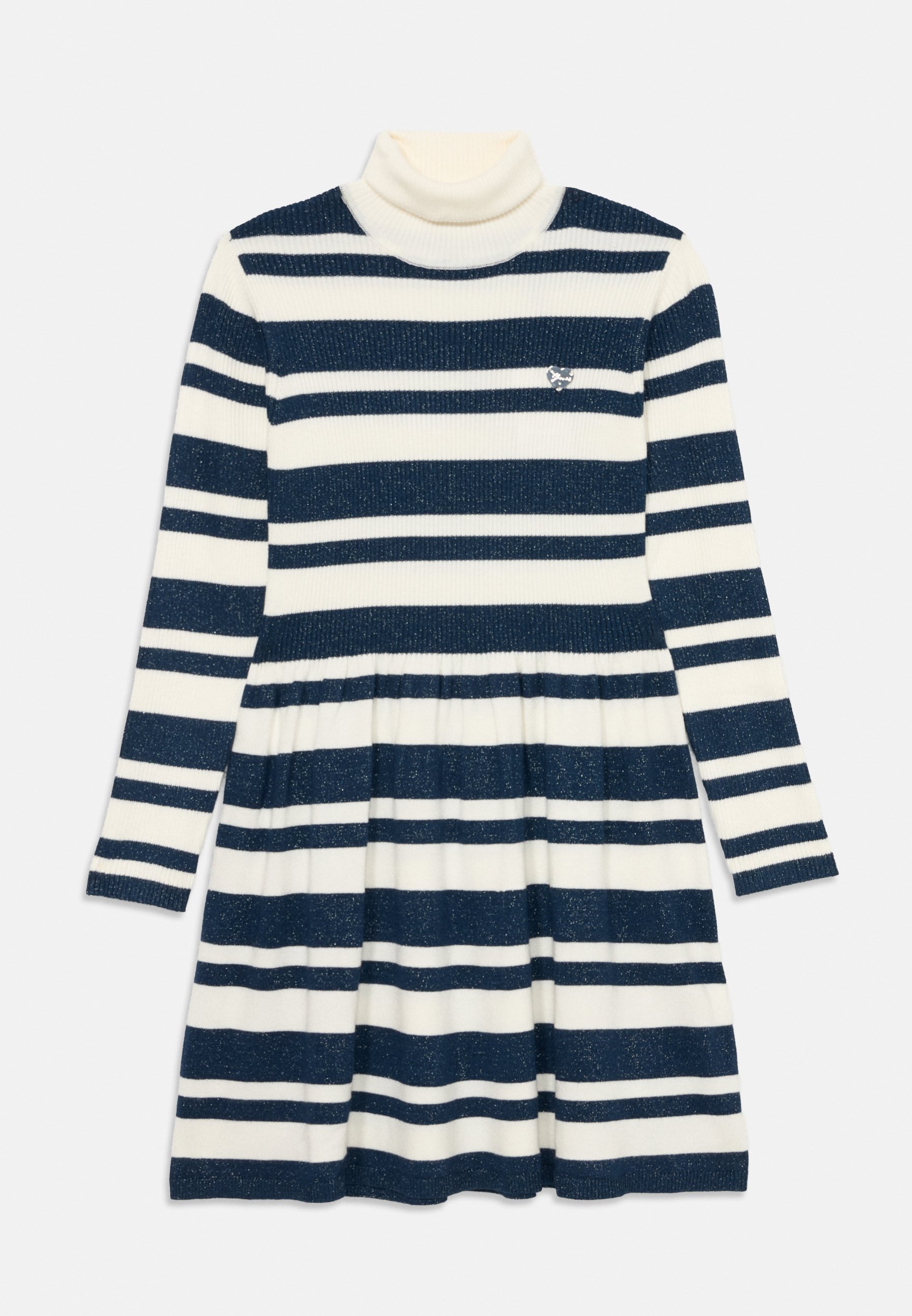 Guess JUNIOR DRESS Vestido de punto white/blu navy/blanco