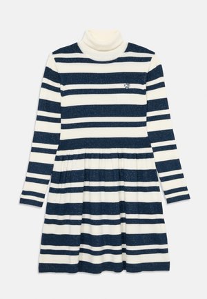 JUNIOR DRESS - Svetríkové šaty - white/blu navy